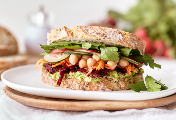 Sunflower Flax Sourdough Ultimate Salad Sandwich