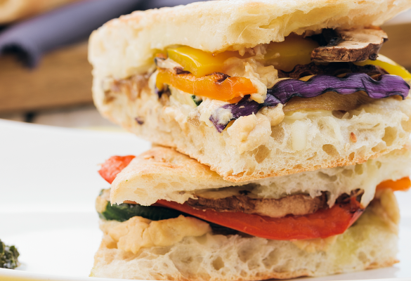 Turkish Bread Demi Grilled Veggie Sandwich