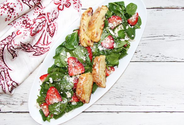 Strawberry Passion Fruit Crostini and Salad - 850